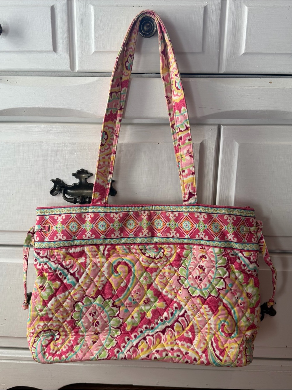 Vera Bradley Capri Melon Quilted Shoulder Tote